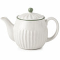 Tetera de cerámica 1.20 L blanca y verde con tapa para té
