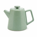 Tetera de cerámica 1.00 L verde - diseño clásico con tapa y asa