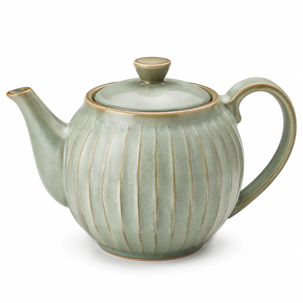 Tetera de cerámica 1.20 L verde salvia con tapa para infusiones