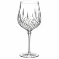 Copa de vino 350 ml 22 cm de vidrio transparente tallado con pie