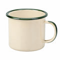 Taza esmaltada 10 cm 400 ml de acero color crema y verde estilo clásico para bebidas